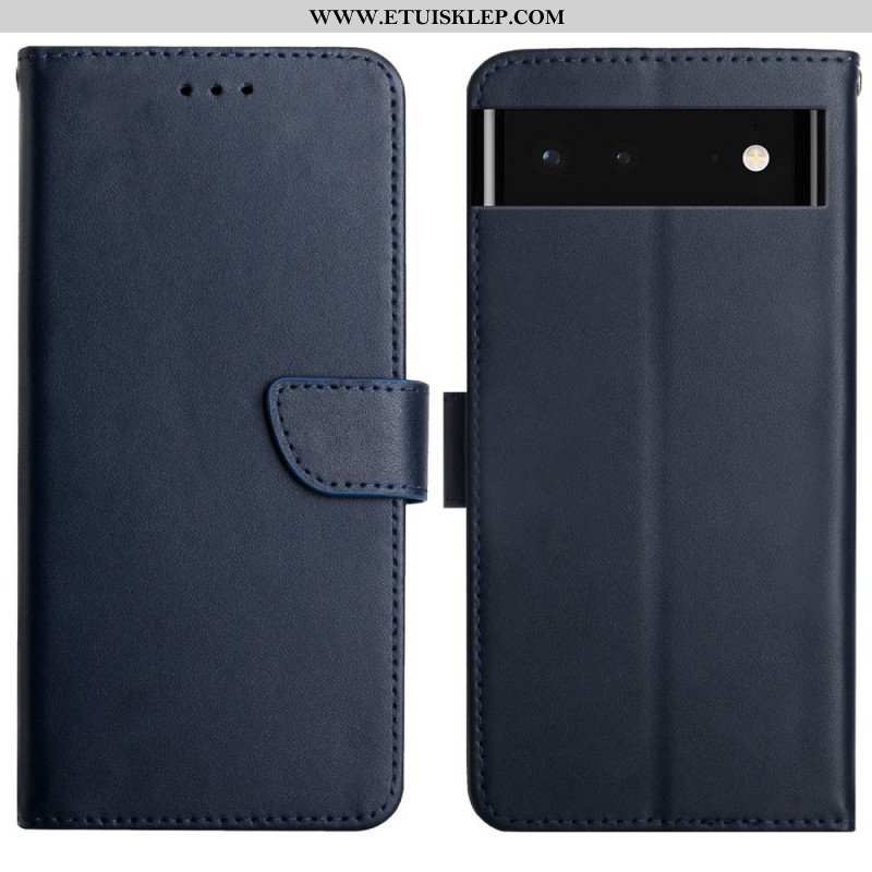 Etui Folio do Google Pixel 6 Prawdziwa Skóra Nappa